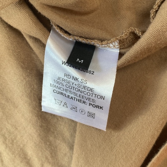 JOSEPH Brown Cotton Jersey Suede Short Sleeve Crew Neck Shirt - Picture 5 of 11